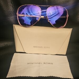 Michael Kors Rose Gold Aviator Sunglasses